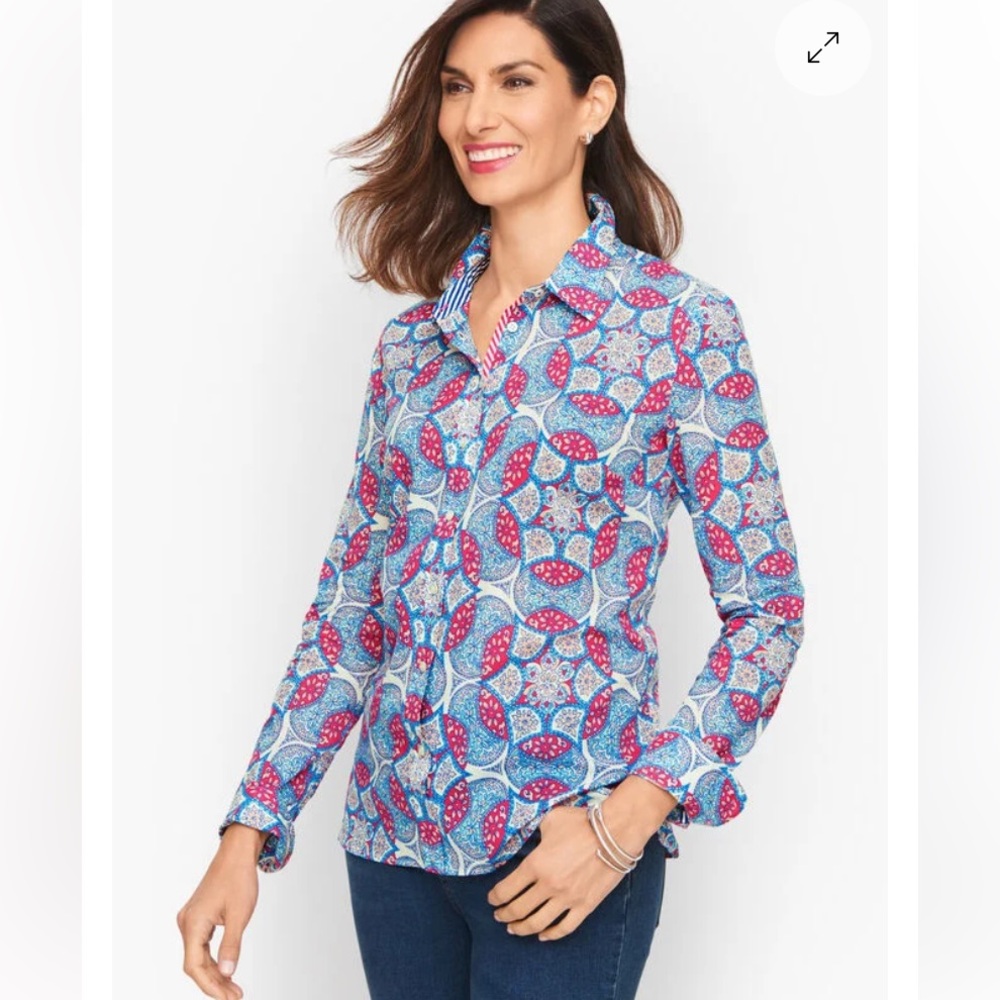 Talbots COTTON BUTTON FRONT SHIRT